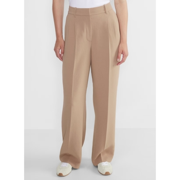 NEW WILFRED Effortless Pants Crop Gold Camel Tan Brown Wide Leg ARITZIA 2 - Picture 1 of 12